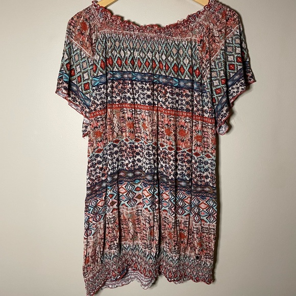 💜5 FOR $20💜 Plus Size Boho Print Blouse - Picture 5 of 6